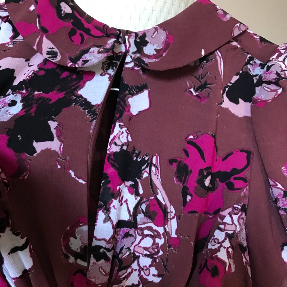 Karl Lagerfeld Womens Purple Ruched Floral dress - Picture 4 of 5